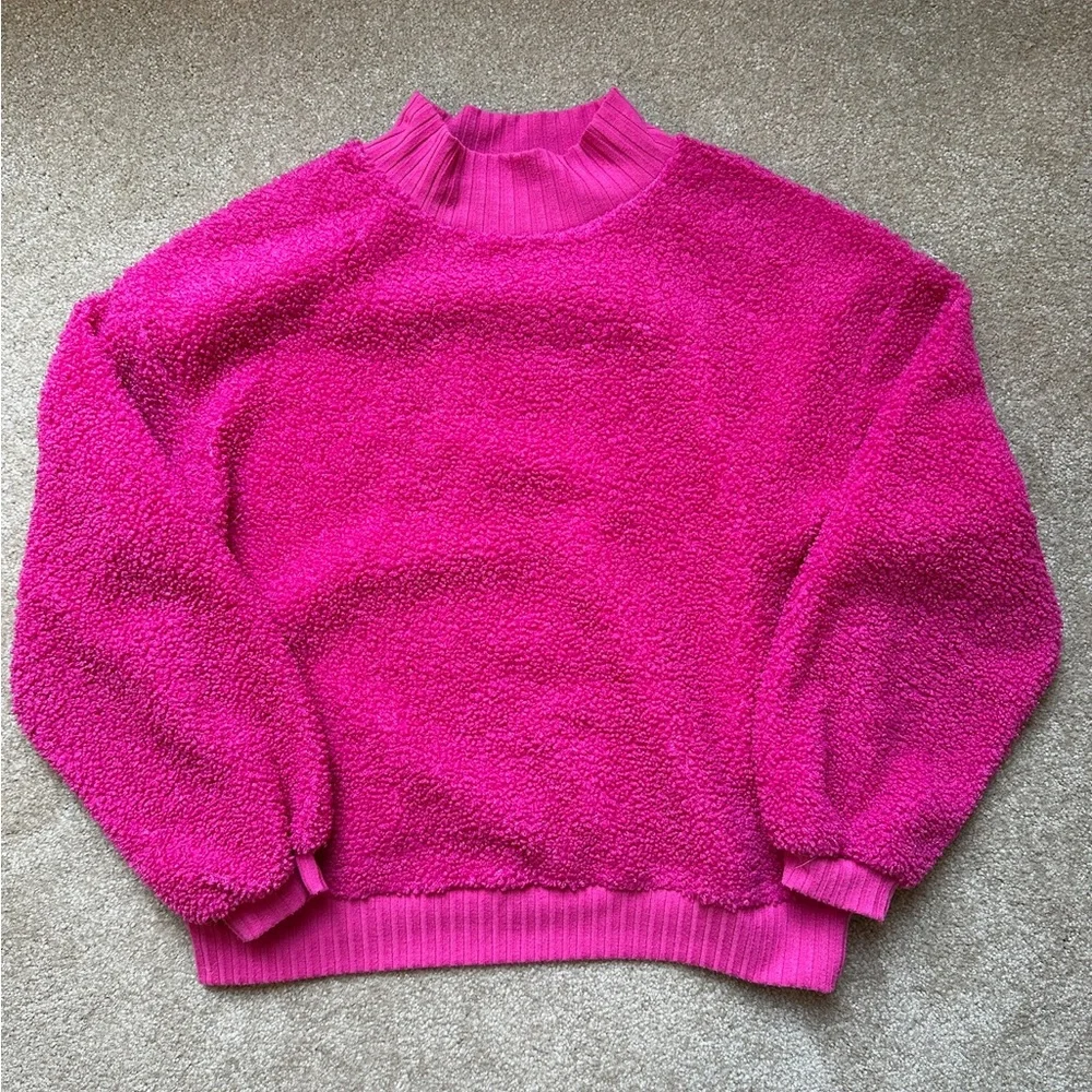 Anthro Mock Neck Sherpa Sweater